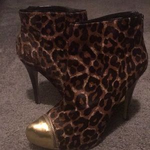 Michael Kors Exclusive Gold Toe Leopard Boots